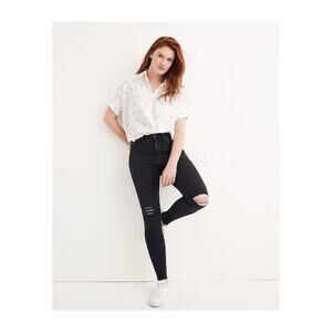 MADEWELL 9” Mid-Rise Skinny In Black Sea #H2230 Size 25